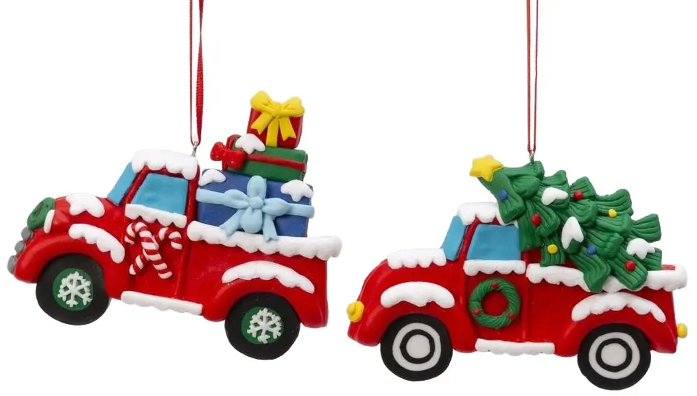 4.5" Claydough Holiday Truck Ornament 1