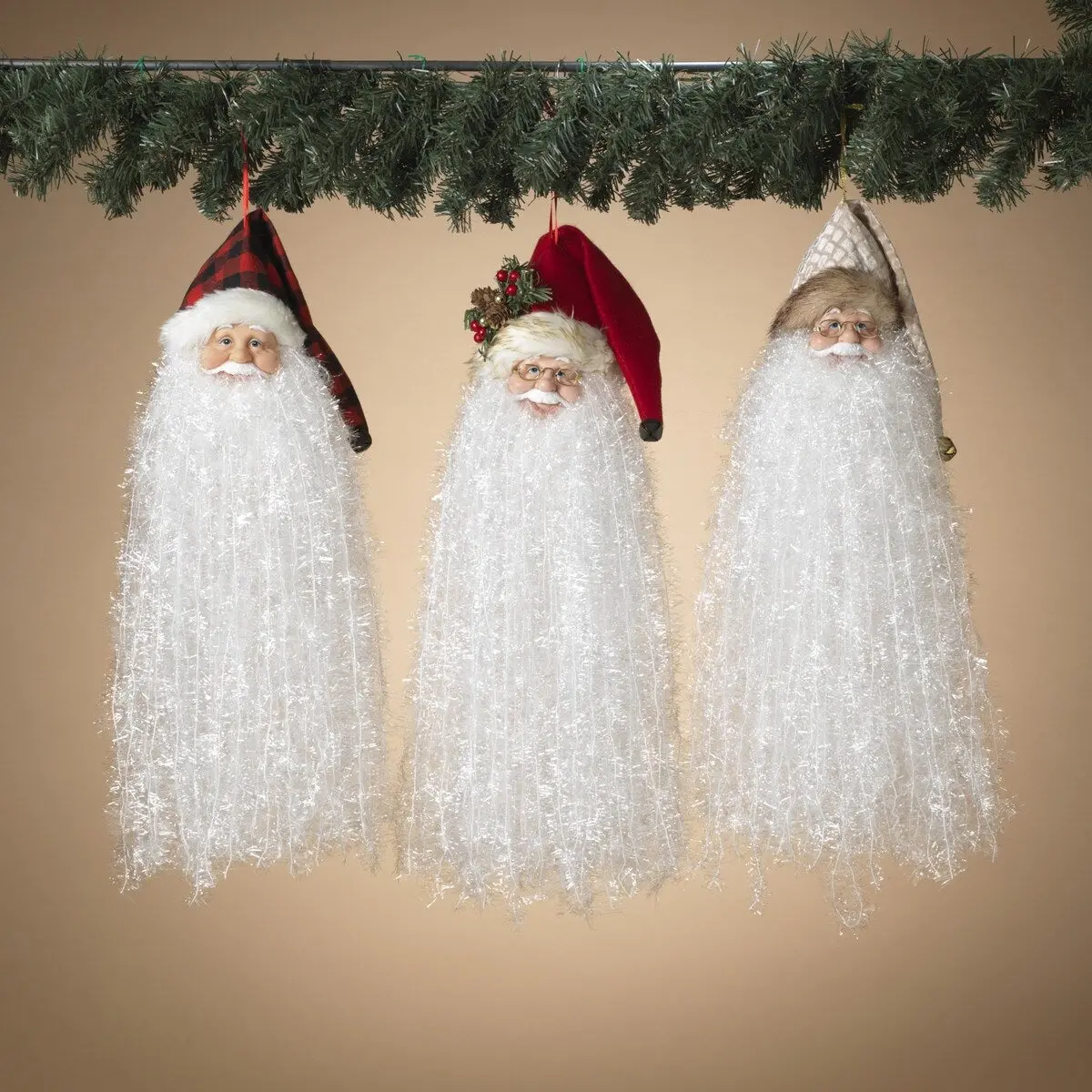 18" Bearded Santa Hanging Ornament 1