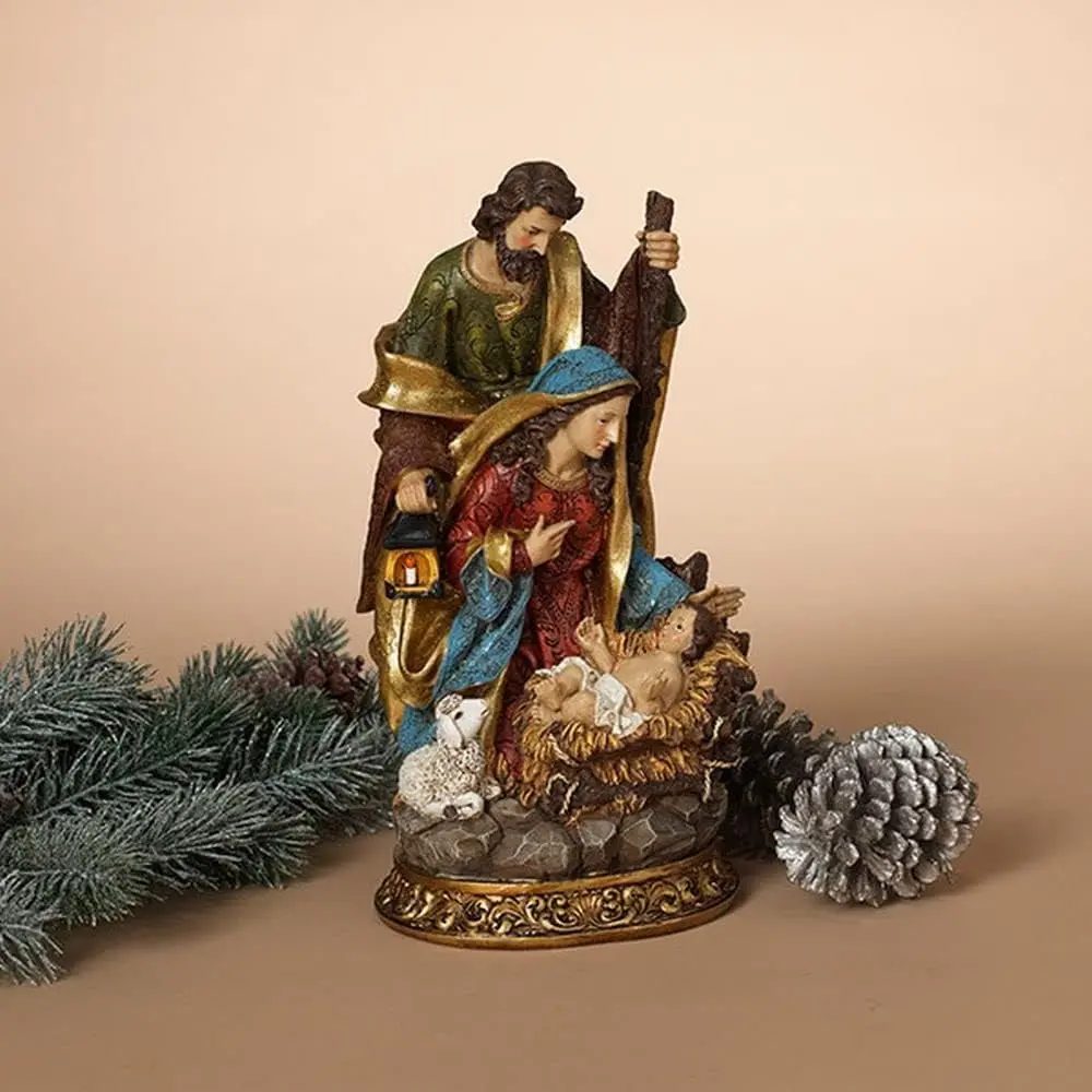 11" Nativity Manger Scene Resin Decorative Accent 2
