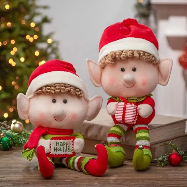 14" Jumbo-Head Plush Elf Shelf Sitter 1