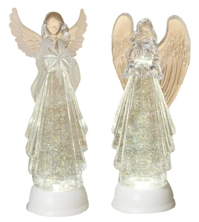 13" Battery-Operated Spinning Water Globe Angel With Timer 1