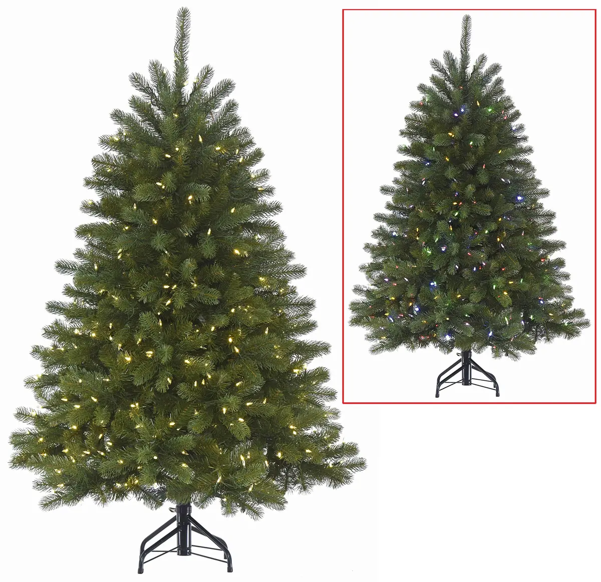 4.5' Colorado Fir Artificial Christmas Tree With Dual Color Led Lights 1