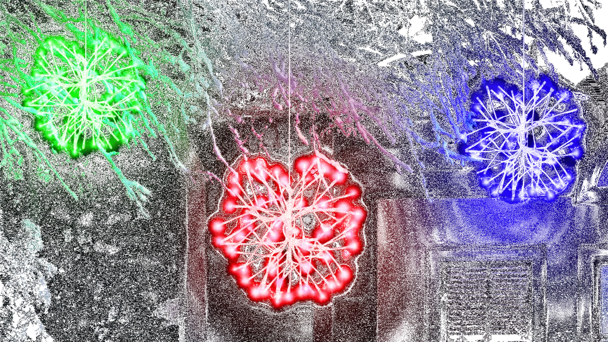 14" Twinkling Led Red/Green/Blue Snowburst (3-Pack) 1