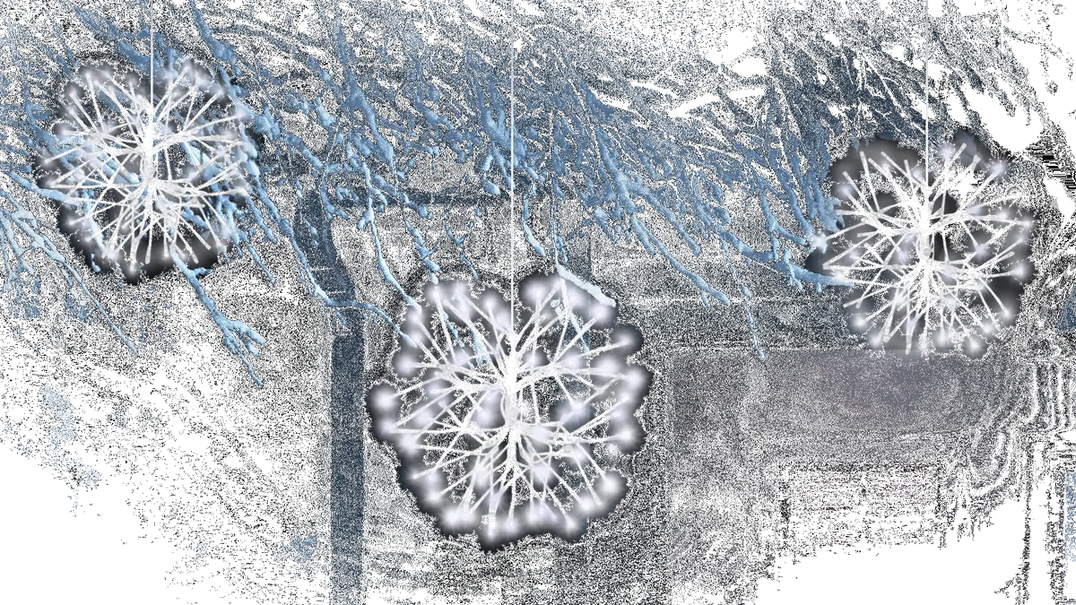 14" Twinkling Led Pure White Snowburst (3-Pack) 1