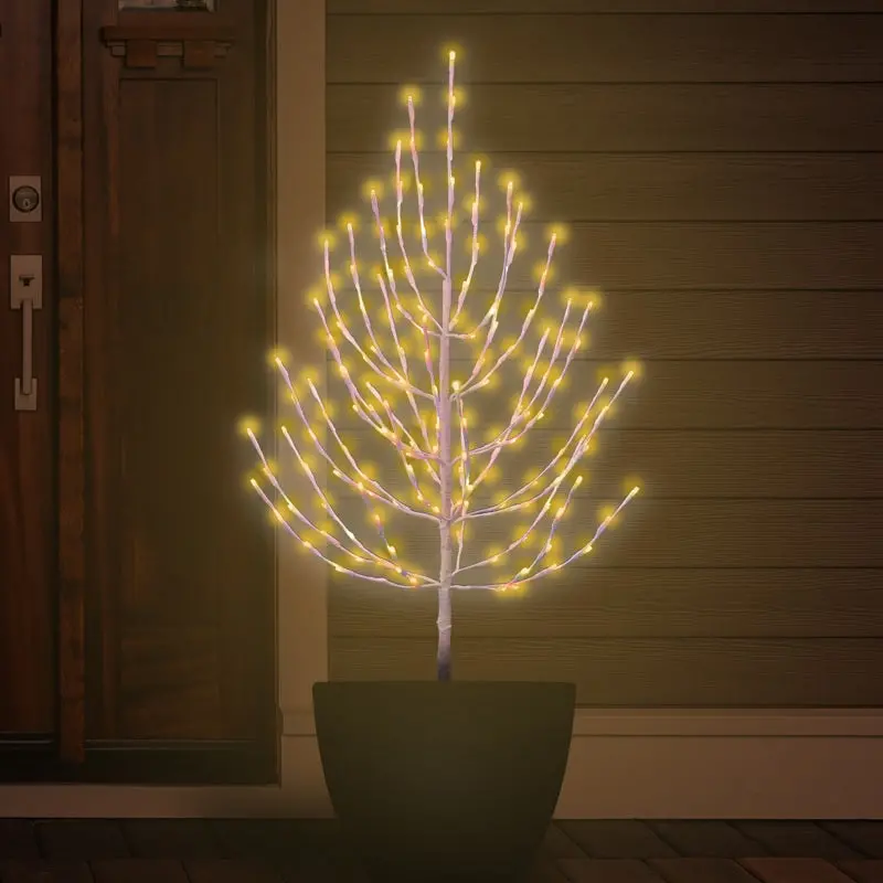 3' Twig Tree Decoration With Twinkling 5Mm Led Lights 2
