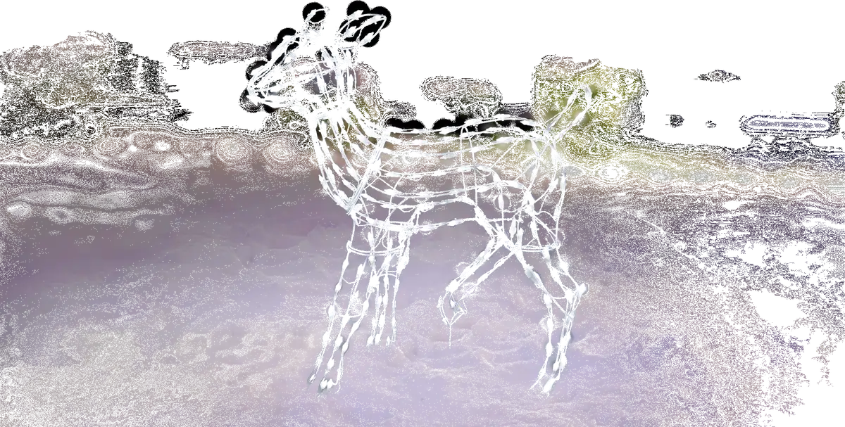 37" Twinkling Pure White C4 Led Woodland Fawn Lawn Sculpture 1