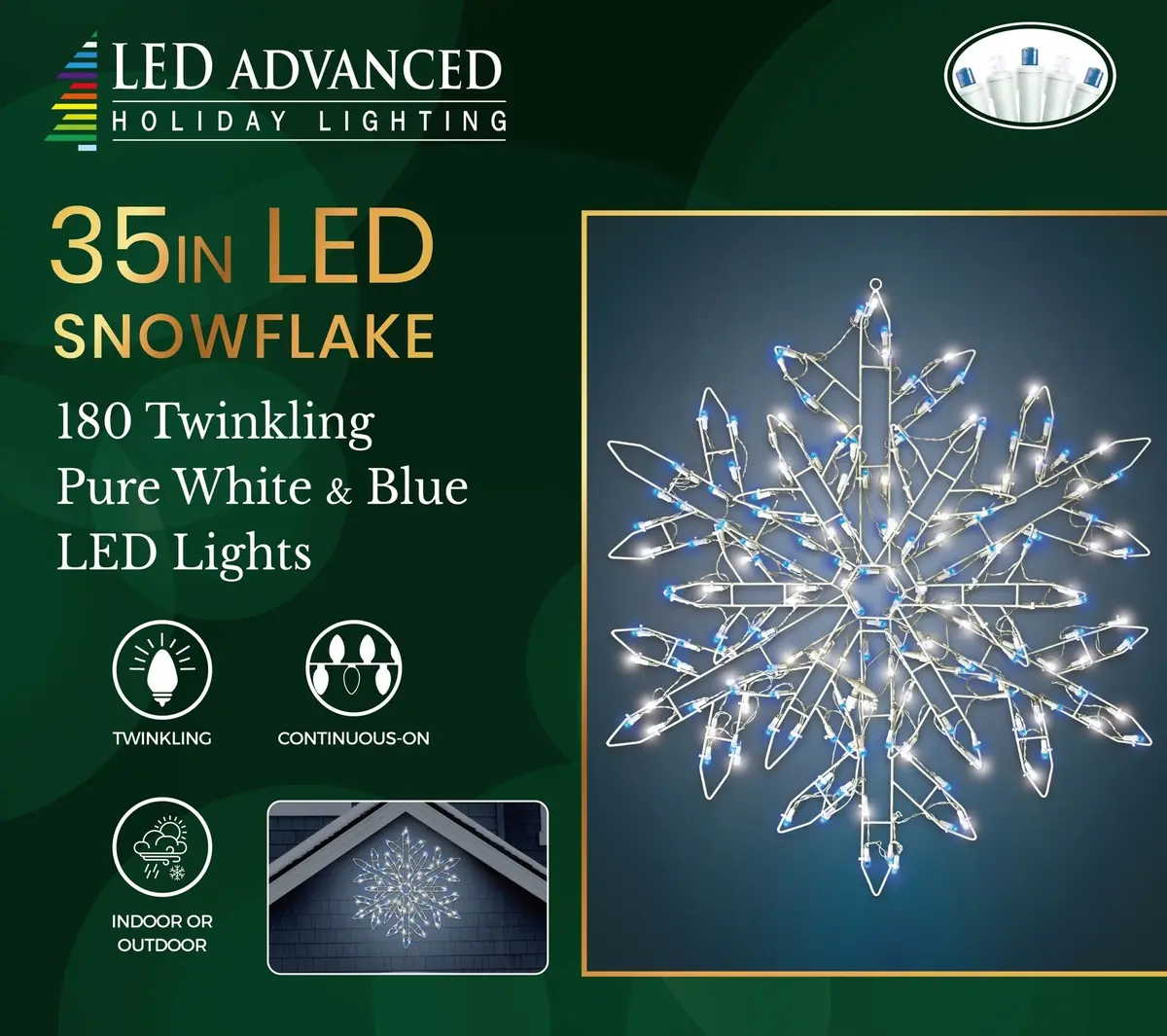 35" Twinkling Led Snowflake Silhouette Decoration 2