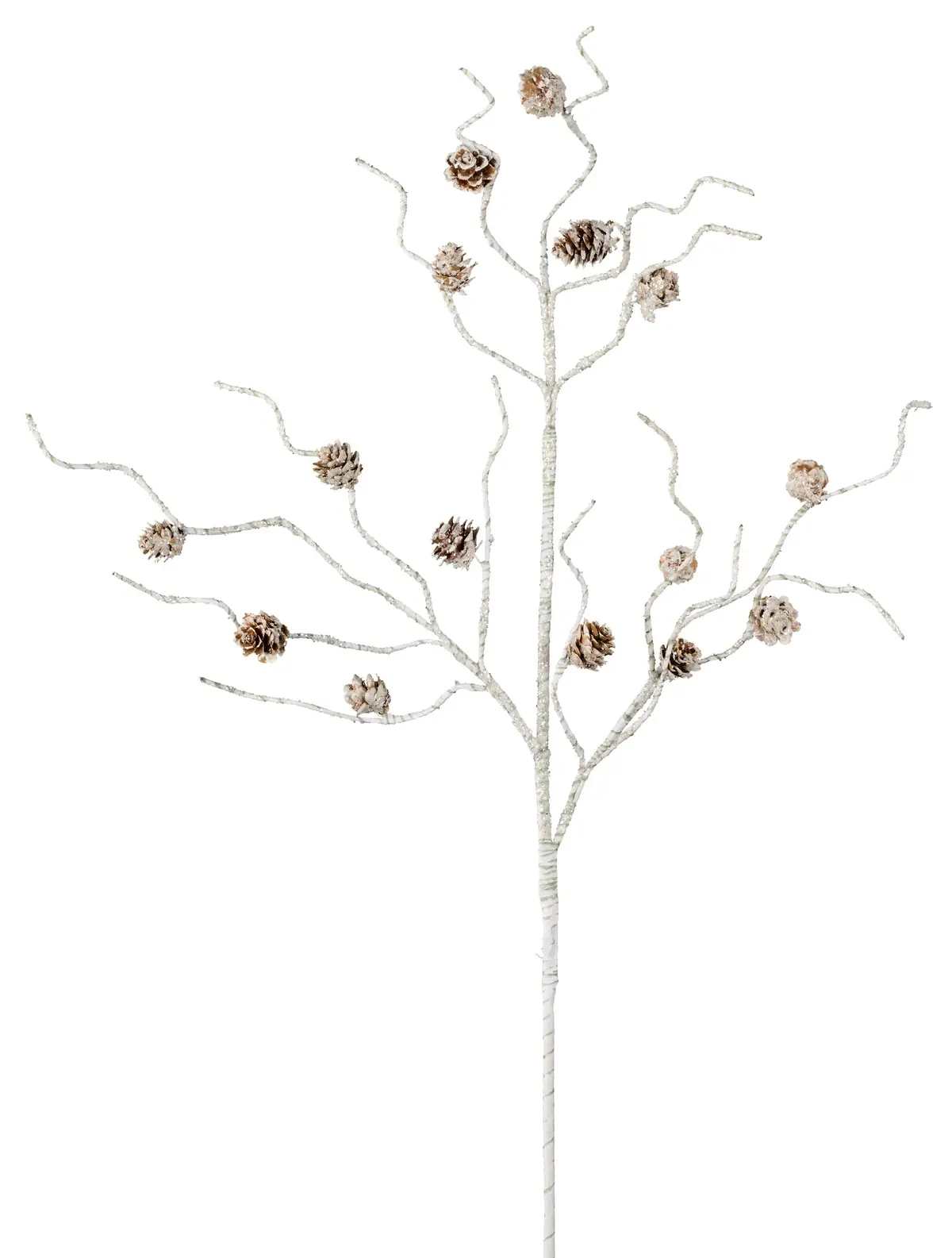 31" Glittered Pine Cone Birch Spray 1