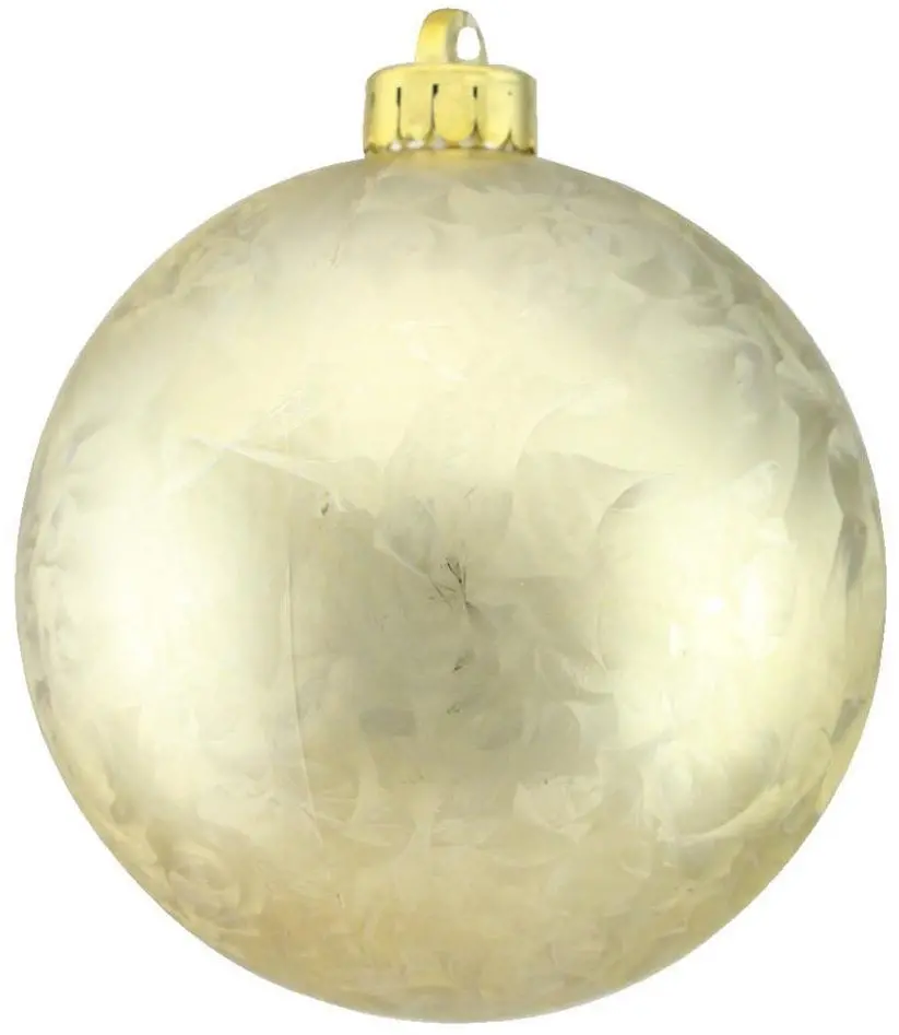 100Mm Champagne Feather Smooth Ornament 1