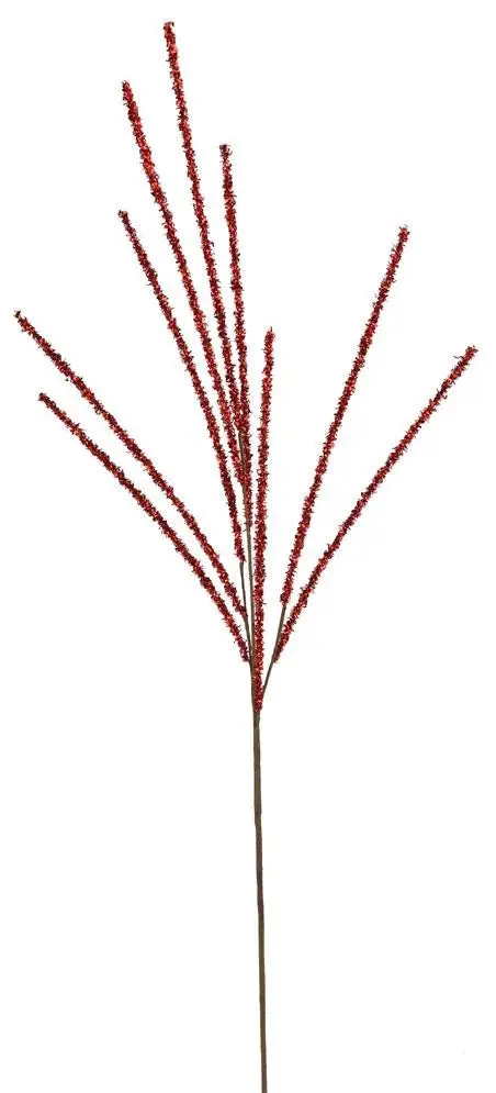 35" Red Foil/Glitter Twig Spray 1