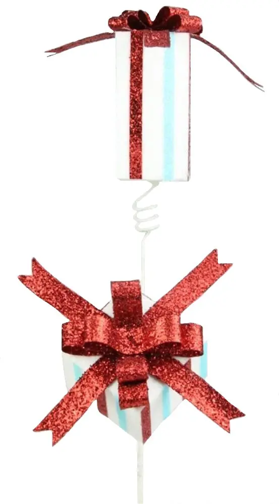 27" Red, Light Blue And White Vertical Stripe Package Spray 1