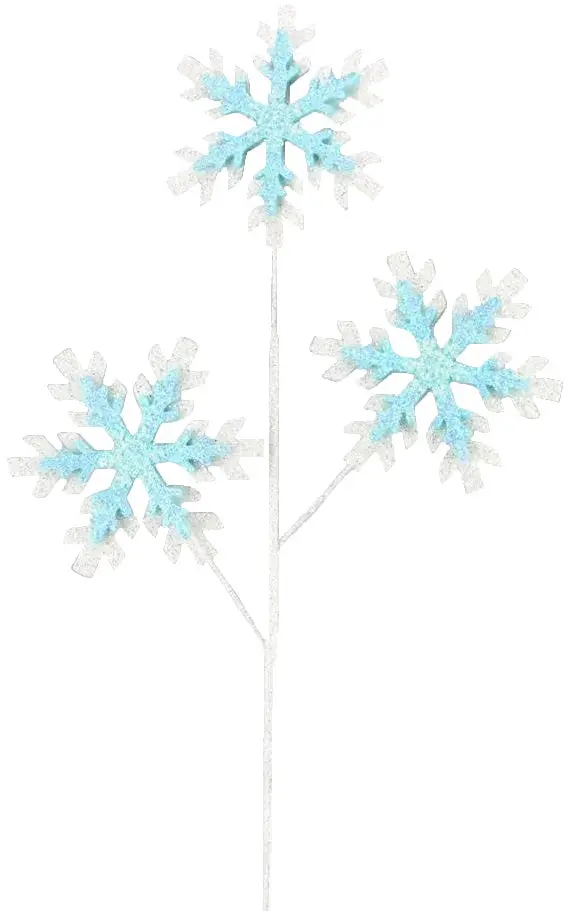 28" Glitter Snowflake Pick Spray 1