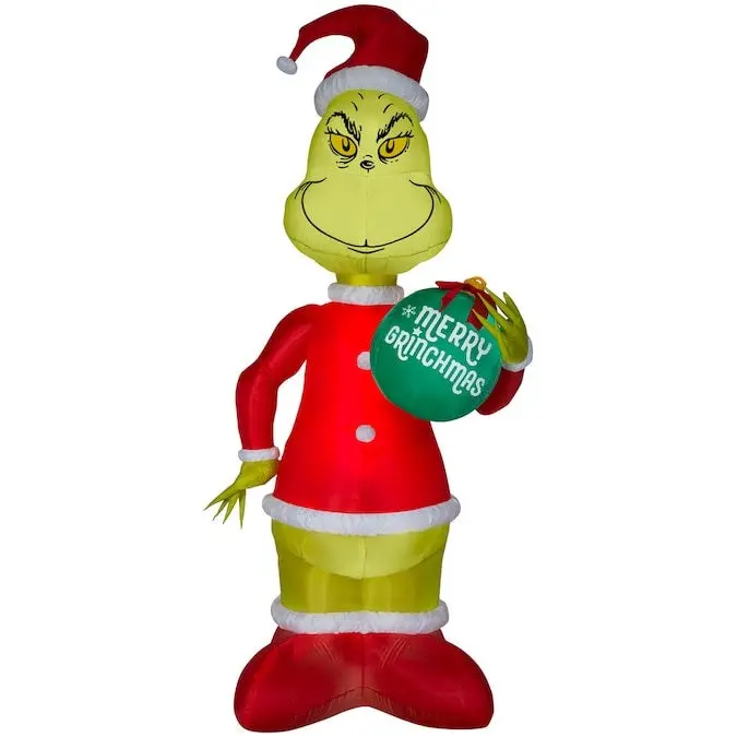 11' Dr. Seuss's Grinch With Grinchmas Ornament Airblown® Inflatable 2