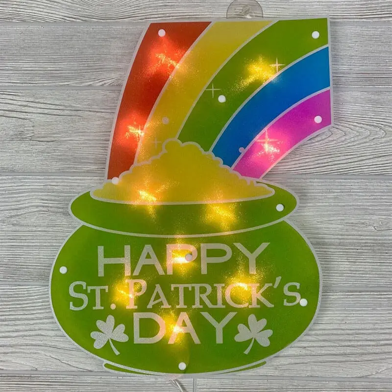 Happy St. Patrick's Day Shimmer Pot Of Gold Light Decoration 1