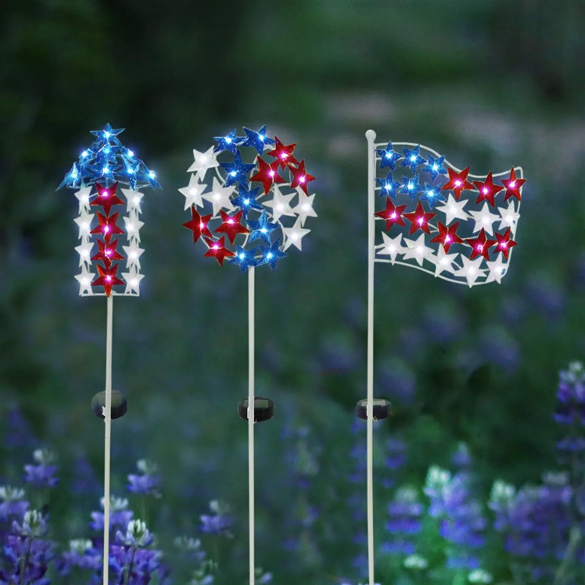 Solar Led Patriotic Stake 1