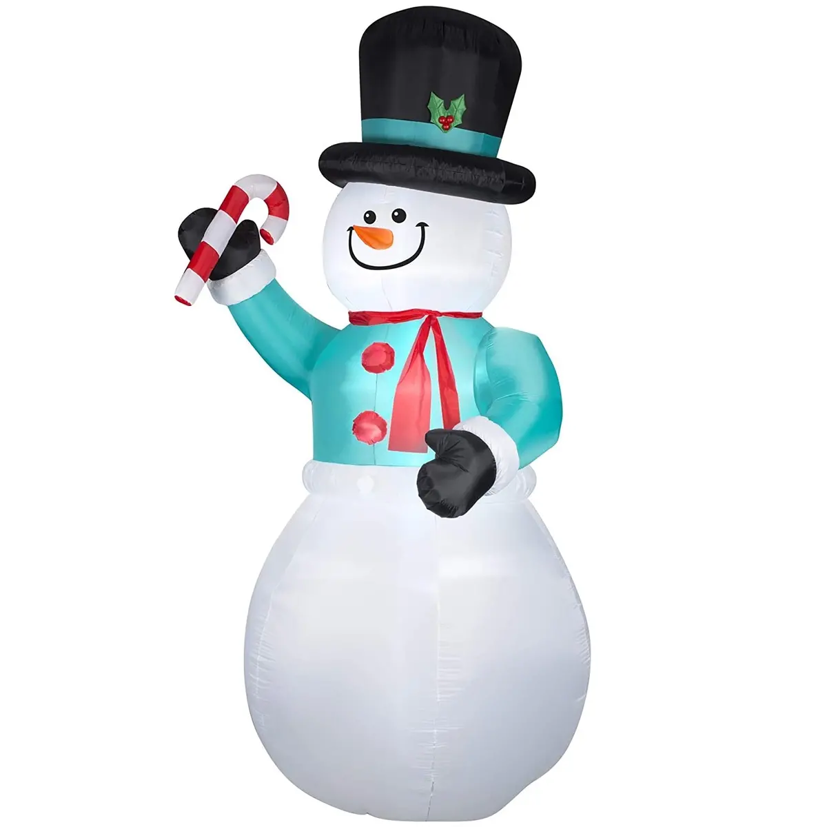 12' Snowman With Candy Cane Gemmy® Inflatable 1