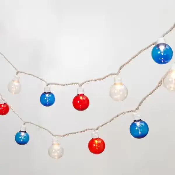 Set Of 40 Incandescent Patriotic 40 Lights (Red, White & Blue) 1