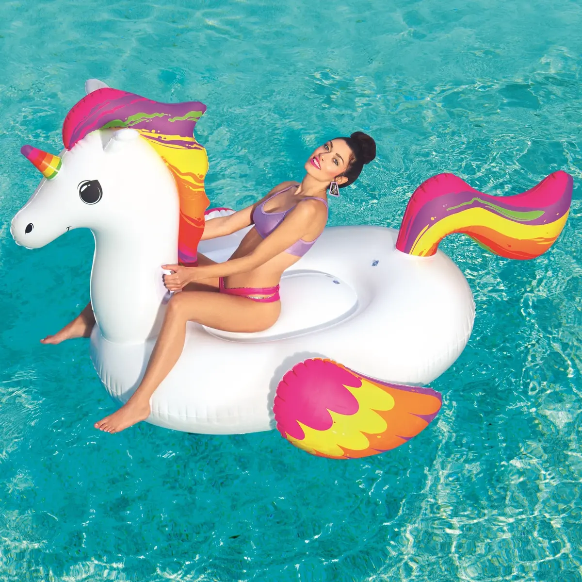 Supersized Fantasy Unicorn Inflatable Pool Ride-On Float By Bestway 1