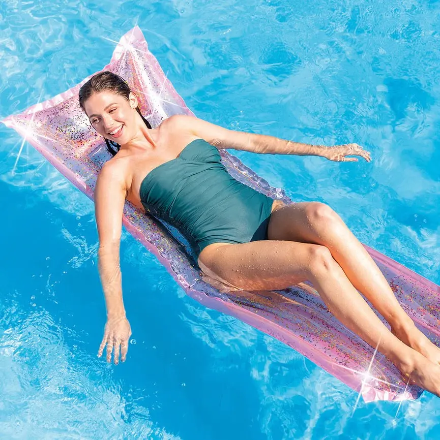 Intex Inflatable Pink Glitter Floating Mat 2