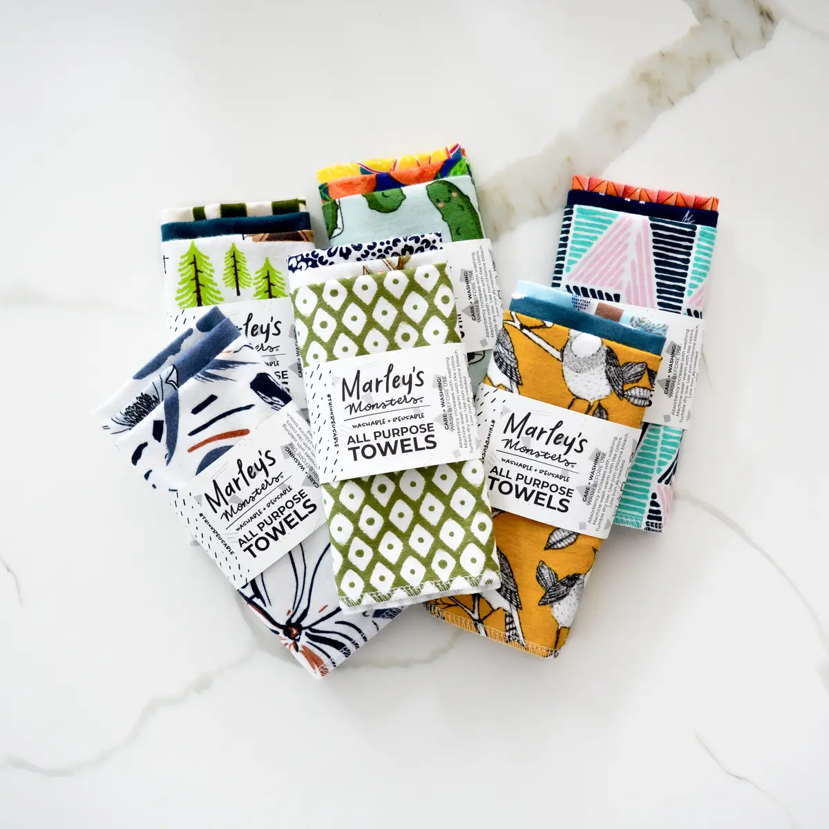 Marley's Monsters All-Purpose Towels: Mixed Prints 3 Count Pack 1