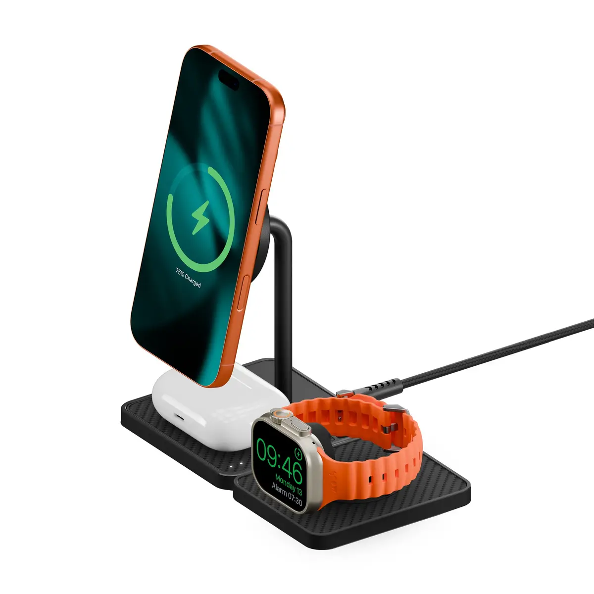 Wireless Charging Stand And Apple Watch Charger - Aramid Fibre 1