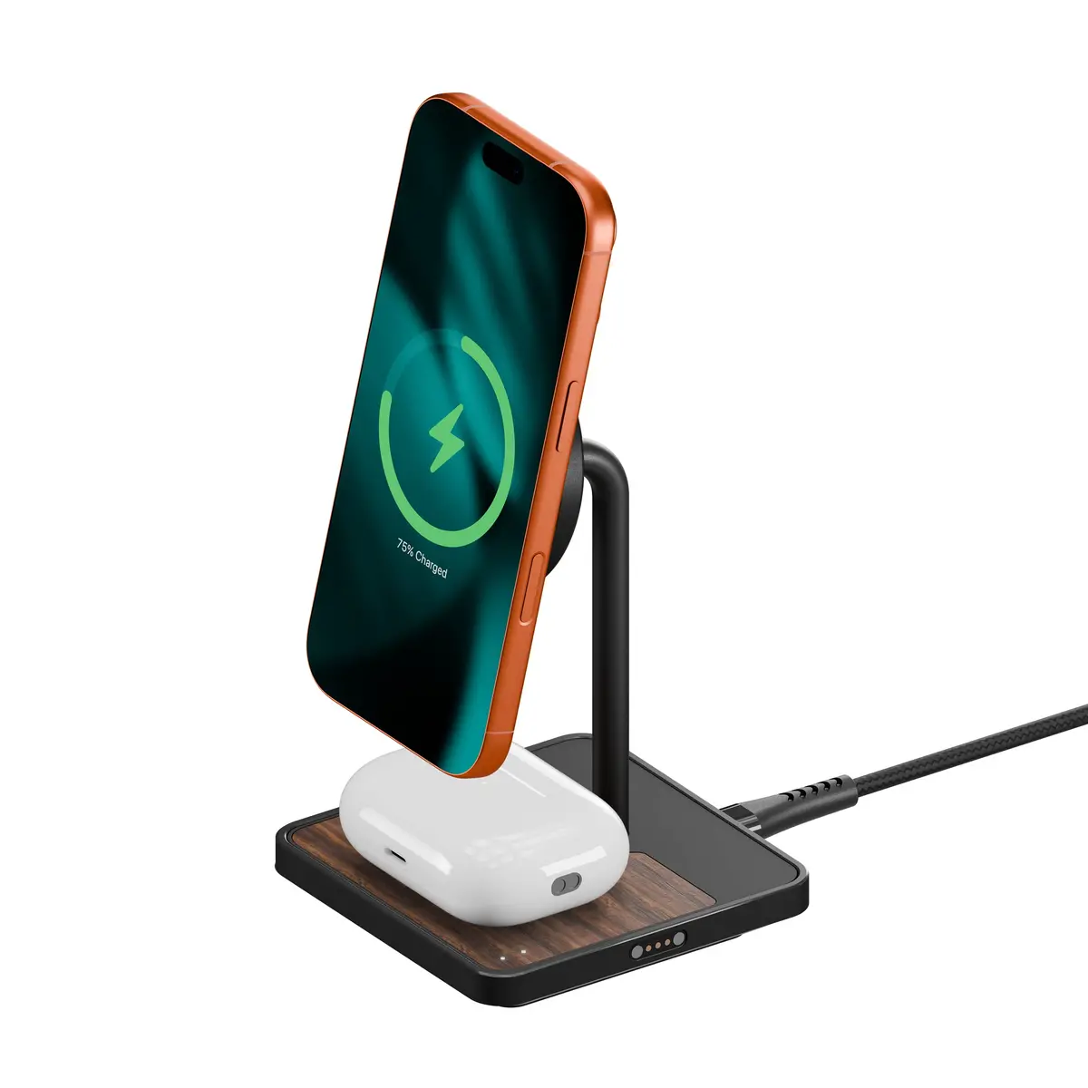 Wireless Charging Stand - Walnut 1