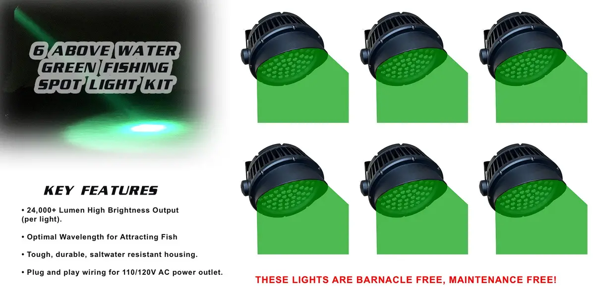 Above Water Green Fishing Spot Light Kit 5