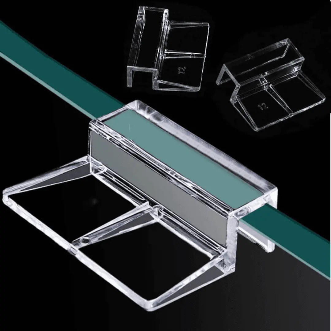 Acrylic Clamp Transparent Aquarium Cover Holder (Pack Of 4) 10Mm 1