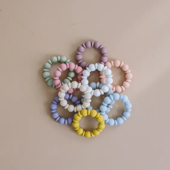 Three Hearts Adelia Teething Ring & Bracelet - Food Grade Silicone 2