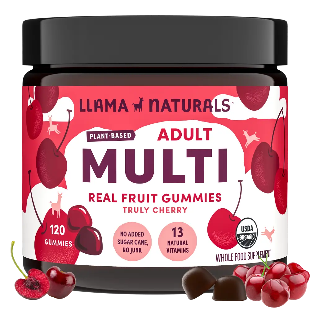 Llama Naturals Organic Adults Multivitamin - Cherry Gummies 1