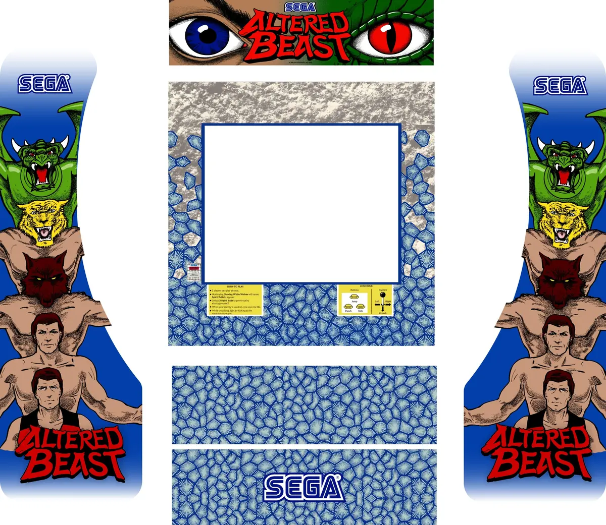 Altered Beast Arcade1up Partycade Decal Kit 1