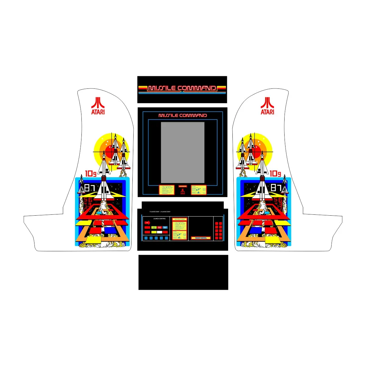 Arcade1up Countercade Missile Command Decal Kit 1