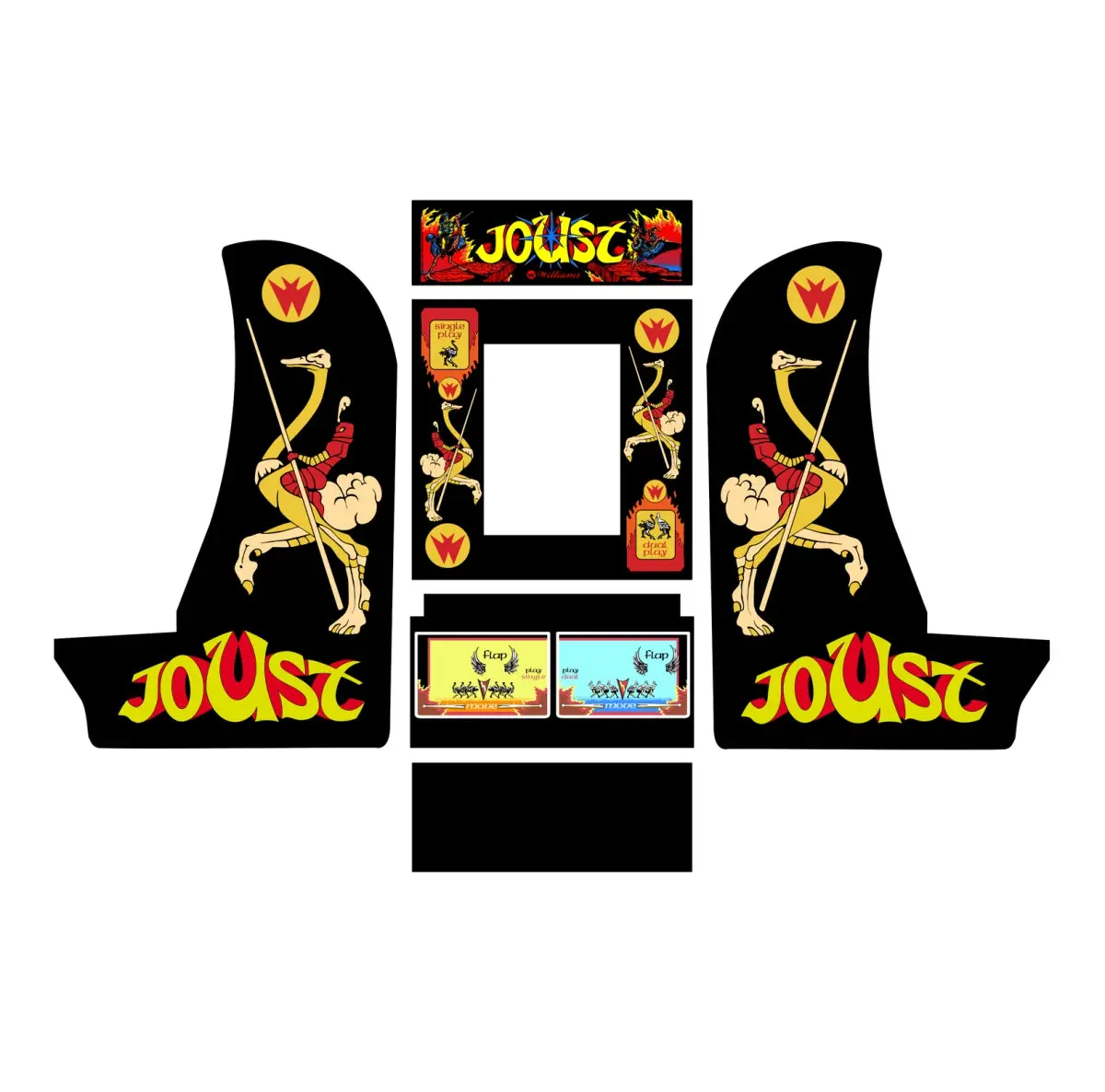 Arcade1up Countercade Joust Decal Kit 1