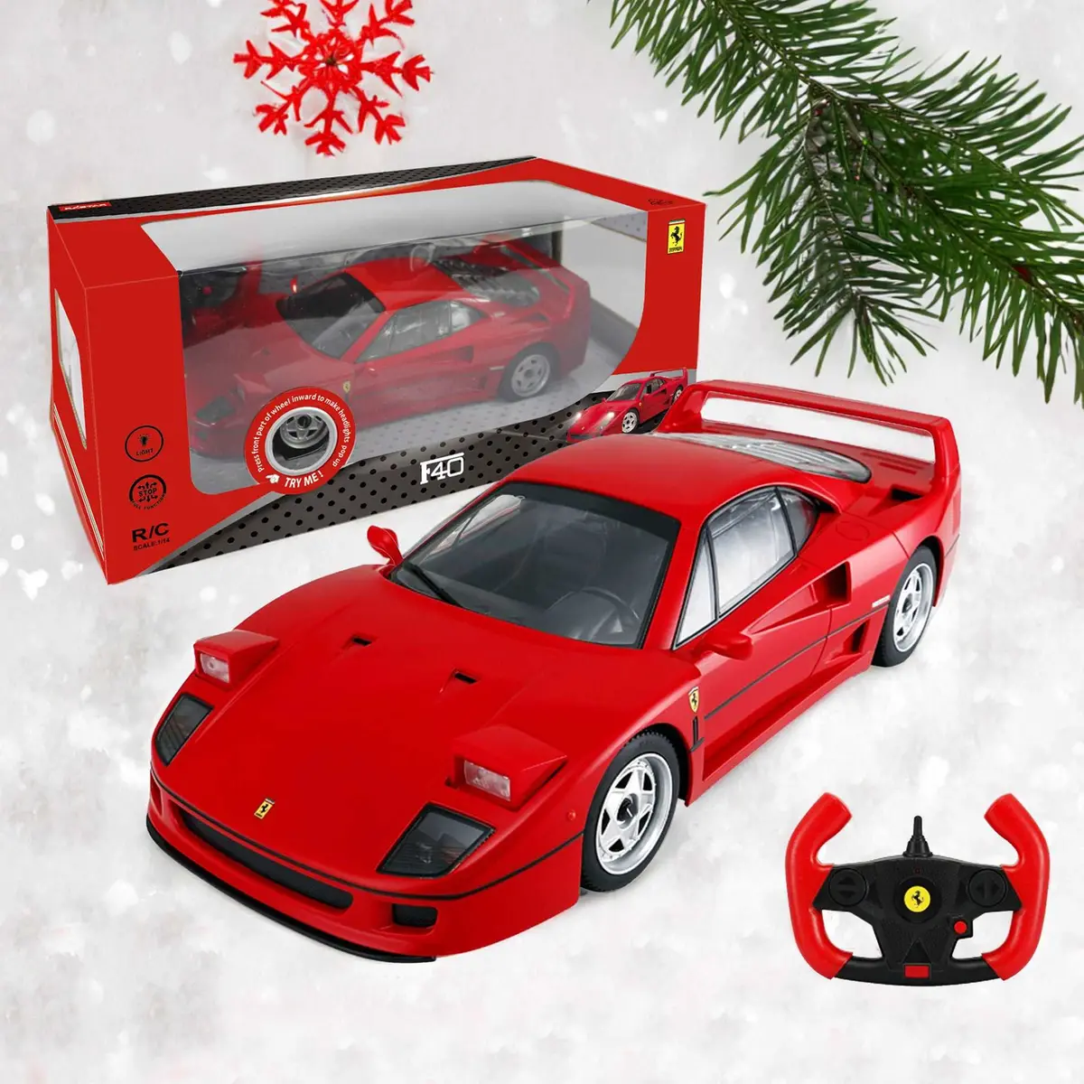 Ferrari F40 Rc Car 1/14 Scale Licensed Remote Control Toy Car With Pop-Up Headlights By Rastar 2