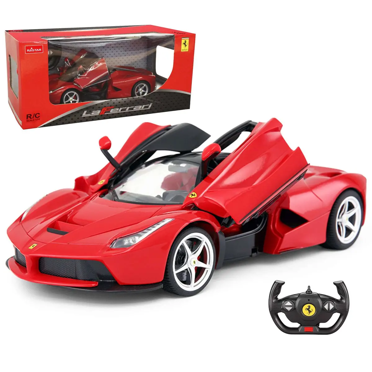 Ferrari Laferrari Rc Car 1/14 Scale Licensed Remote Control Toy Car With Open Butterfly Doors And Working Lights By Rastar 1