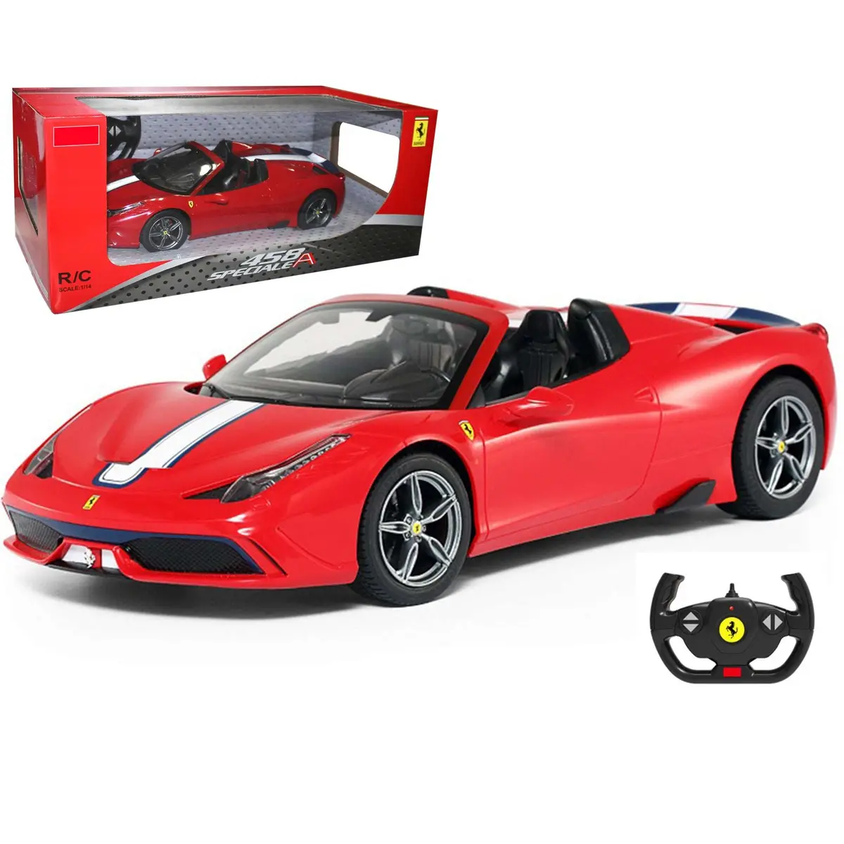 Ferrari 458 Speciale A Convertible Rc Car 1/14 Scale Licensed Remote Control Toy Car With Working Lights By Rastar 1