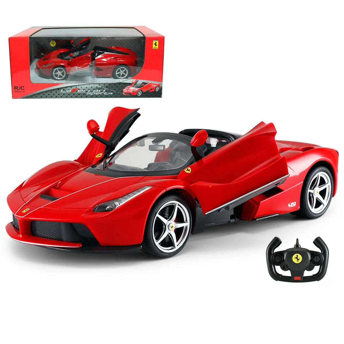 Ferrari Laferrari Aperta Rc Car 1/14 Scale Licensed Remote Control Toy Car With Drift Function, Open Doors And Working Lights By Rastar 1