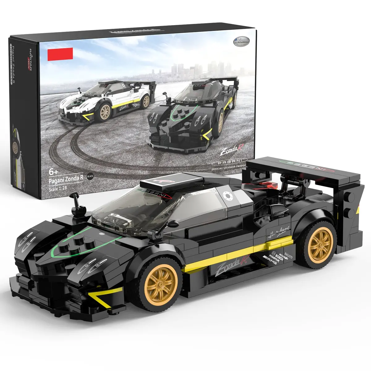 Pagani Zonda R 1/28 Scale Model Building Bricks Kit, 387Pcs 1