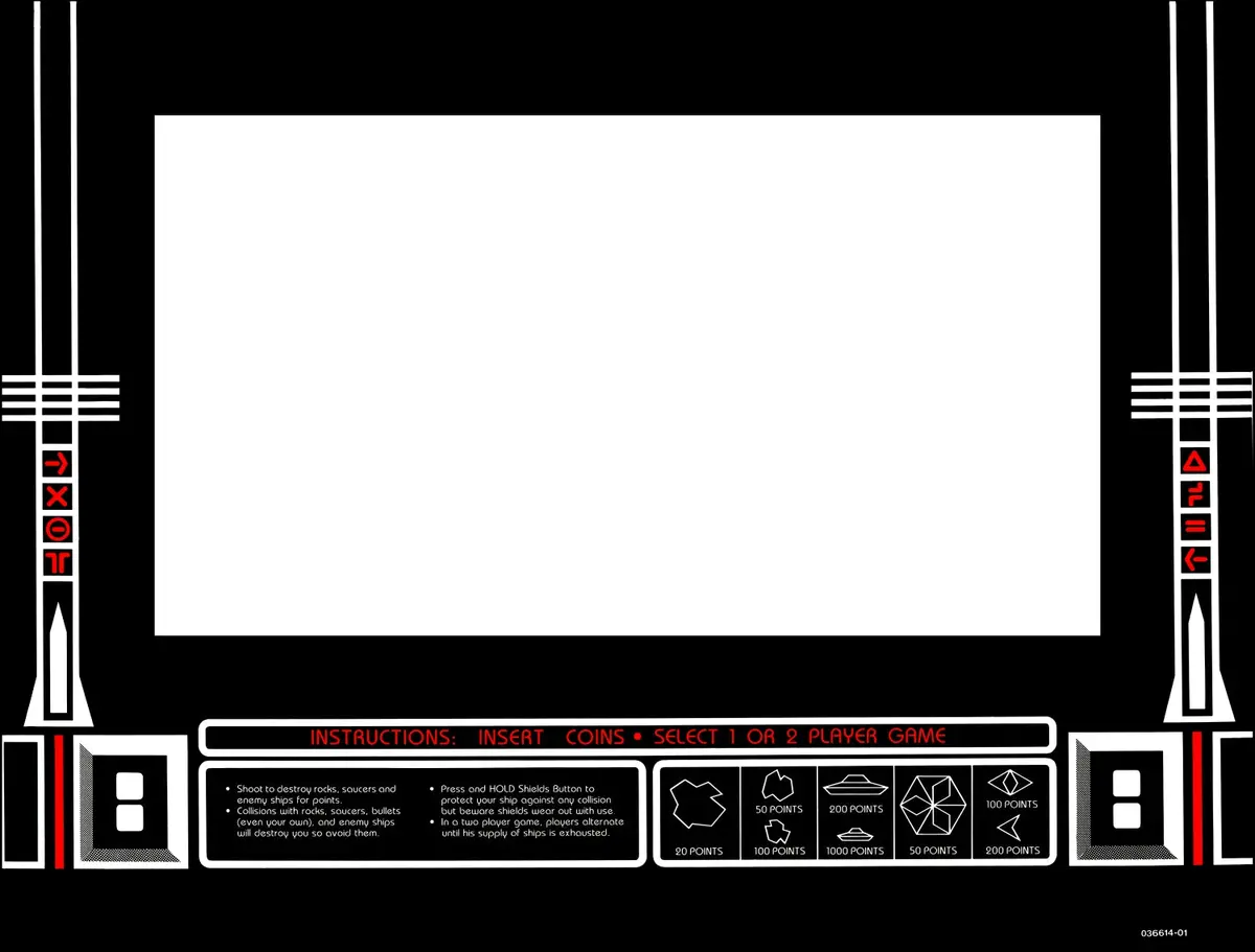 Asteroids Deluxe Arcade Bezel 1