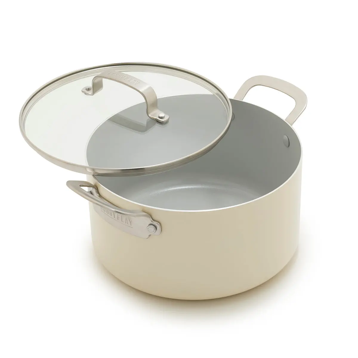 Bobby Flay By Greenpan Professional Ceramic Nonstick 6-Quart Stockpot With Lid | Cream 1