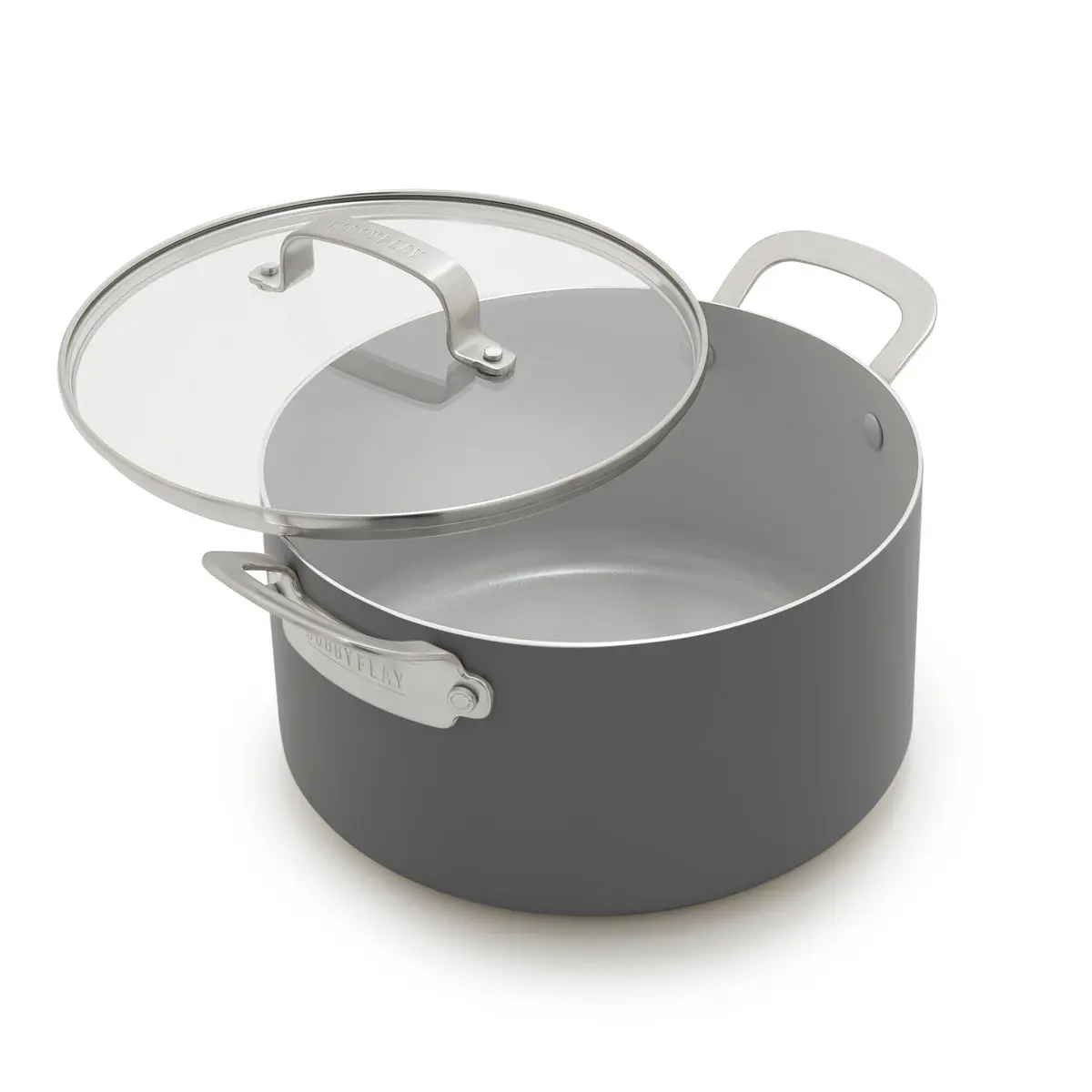 Bobby Flay By Greenpan Professional Ceramic Nonstick 6-Quart Stockpot With Lid | Graphite 1