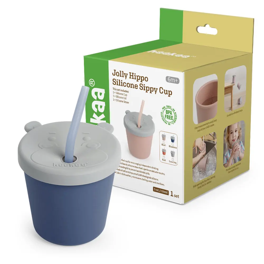 Haakaa Jolly Hippo Silicone Sippy Cup 1 Pk 1