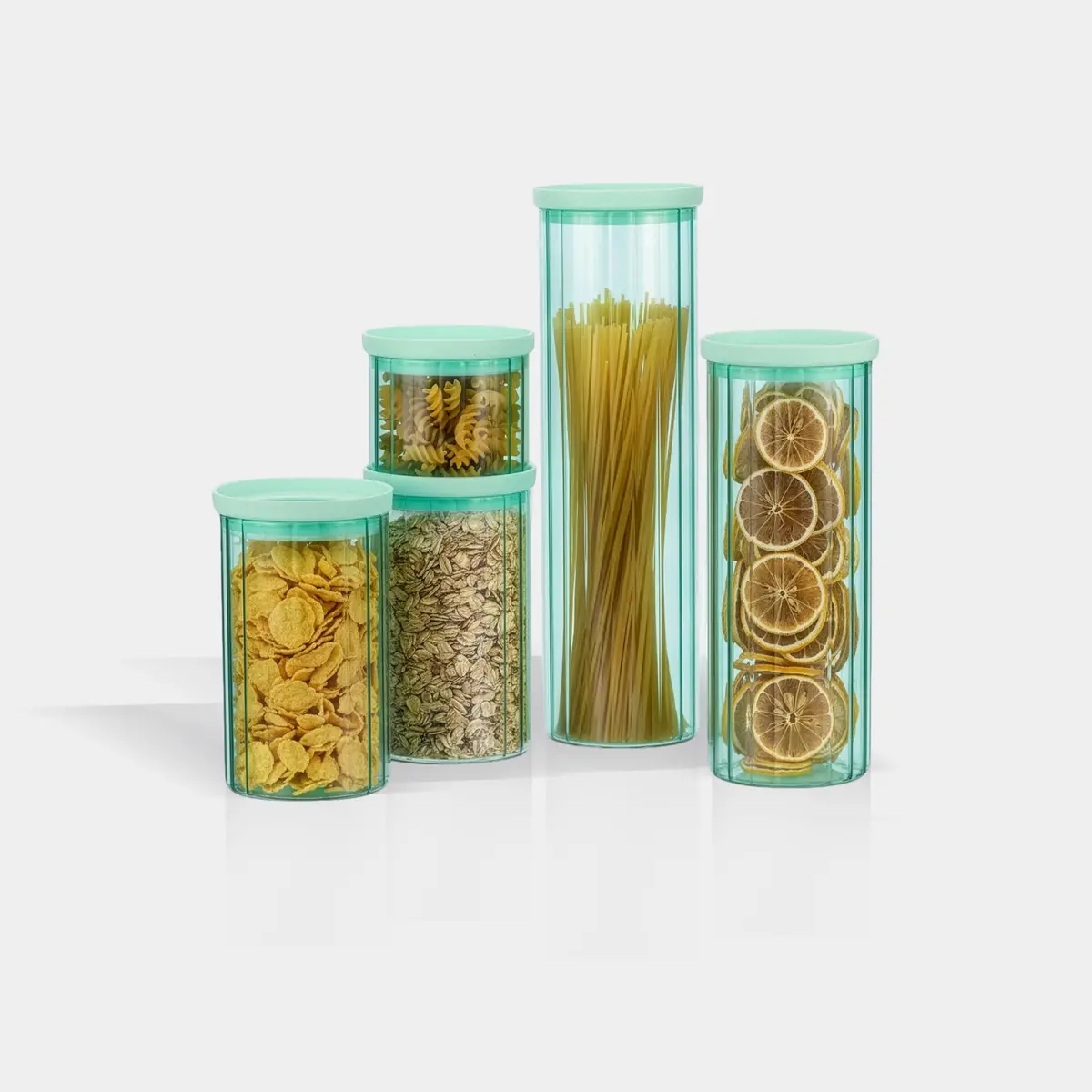 Genicook Glass Canister Set & Glass Lid - Diamond Blue 1