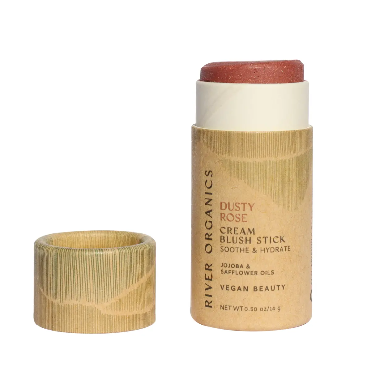 River Organics Creamy Vegan Blush Stick - Dusty Rose 1