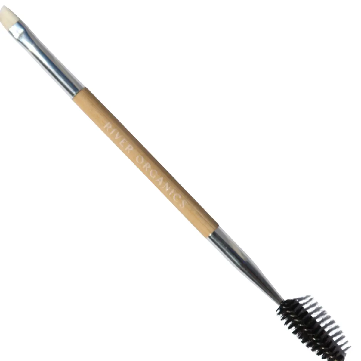 River Organics Eco-Friendly Double-Sided Bare Wood Brow & Mascara Brush 1