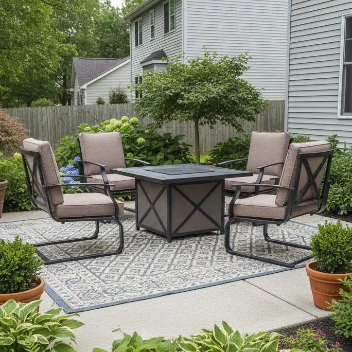 Riverside Cushioned Patio Spring Chat Set 1
