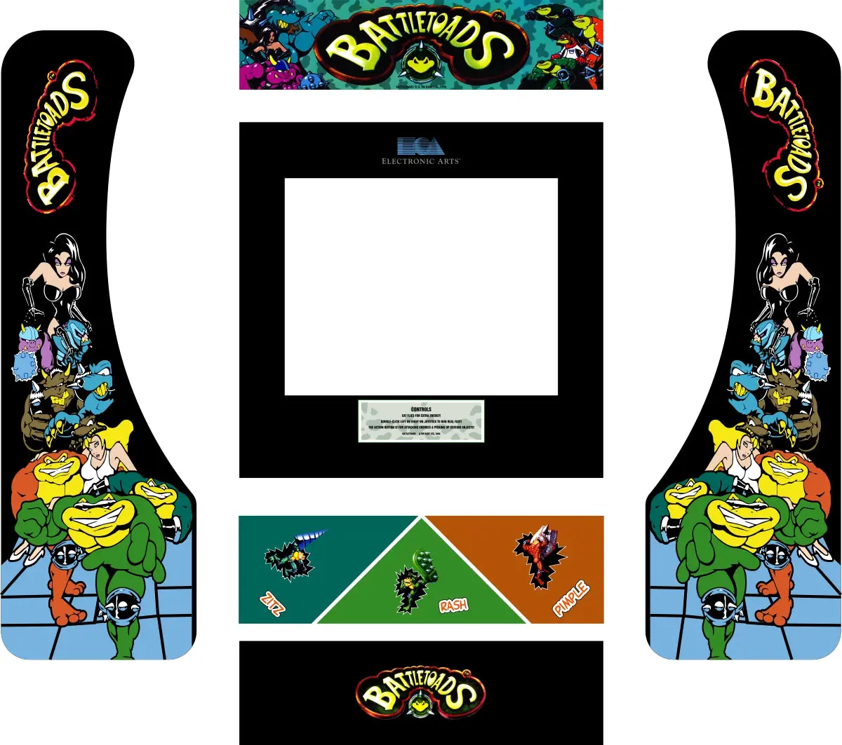 Battletoads Arcade1up Partycade Decal Kit 1