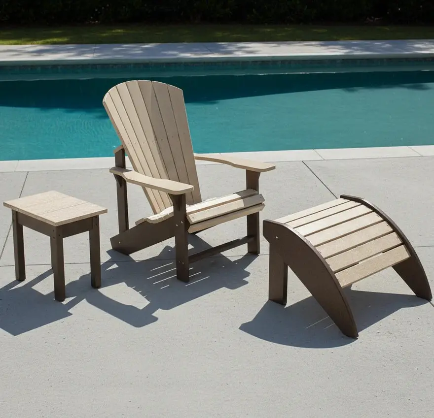 2-Toned Beige & Chocolate Resin Furniture By C.R. Plastic 1