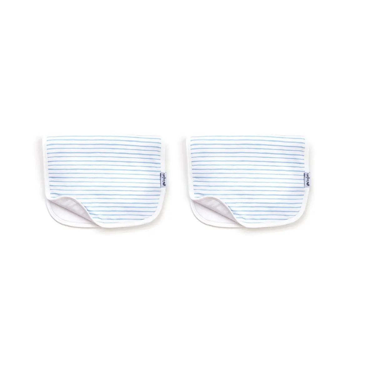 Izzylee's Sky Blue Stripe Organic Burp Cloth Set 1