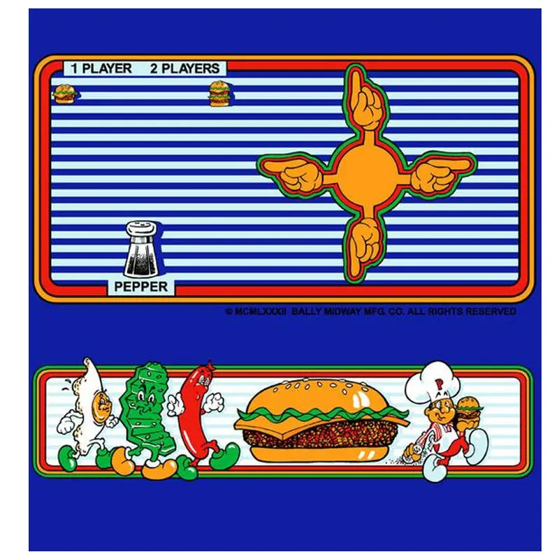 Burgertime Cocktail Control Panel Overlay - Cpo 1